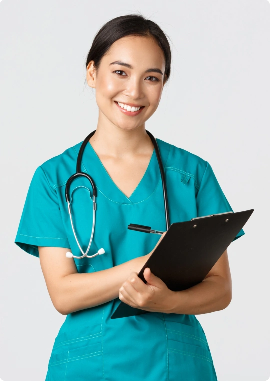 healthcare-workers-preventing-virus-quarantine-campaign-concept-cheerful-friendly-asian-female-physician-doctor-with-clipboard-daily-checkup-standing-white-background