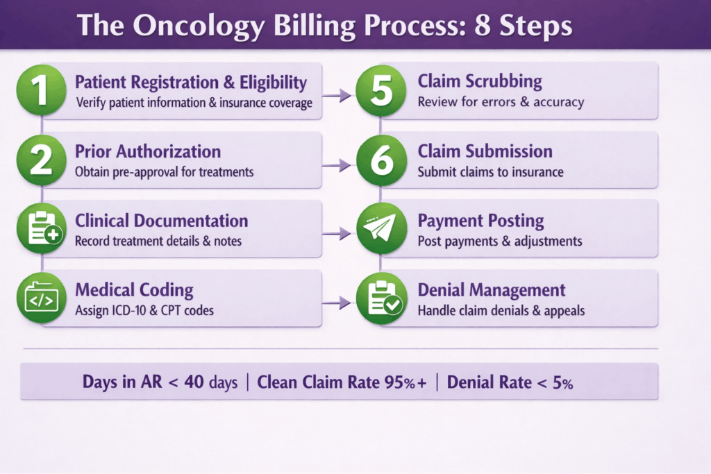8 step process of oncology billing