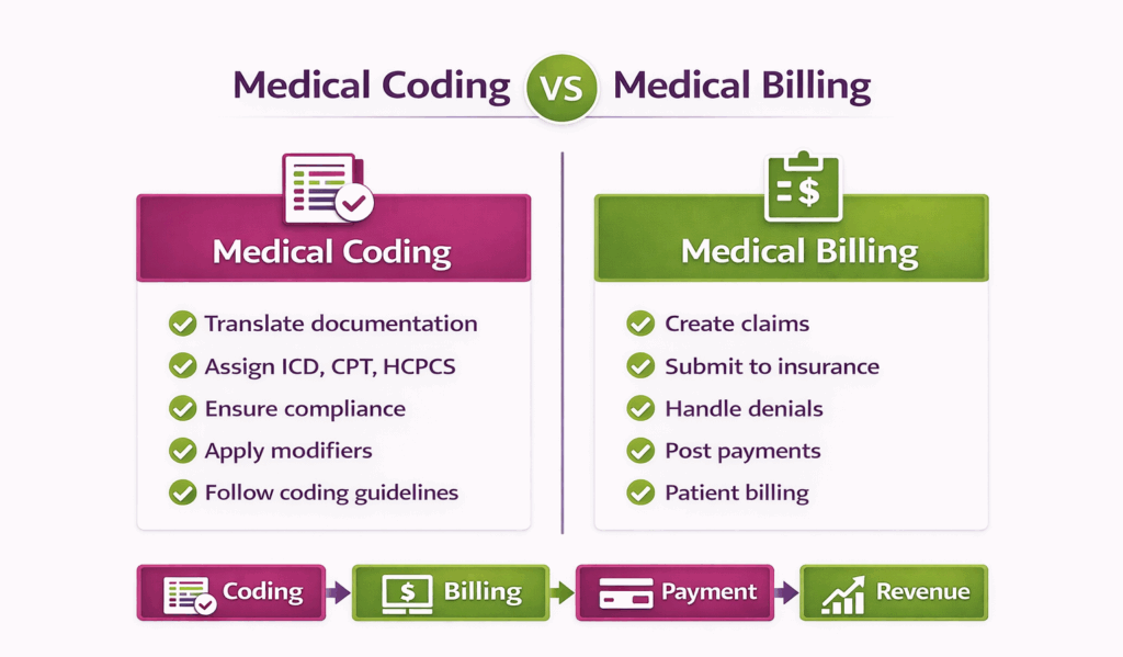 Medical Coding vs Medical Billing