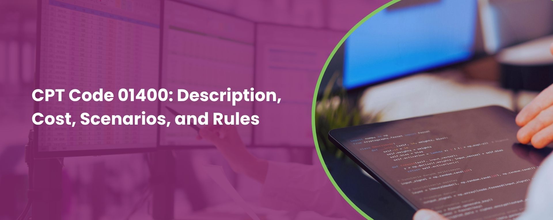 CPT Code 01400 Description, Cost, Scenarios, and Rules