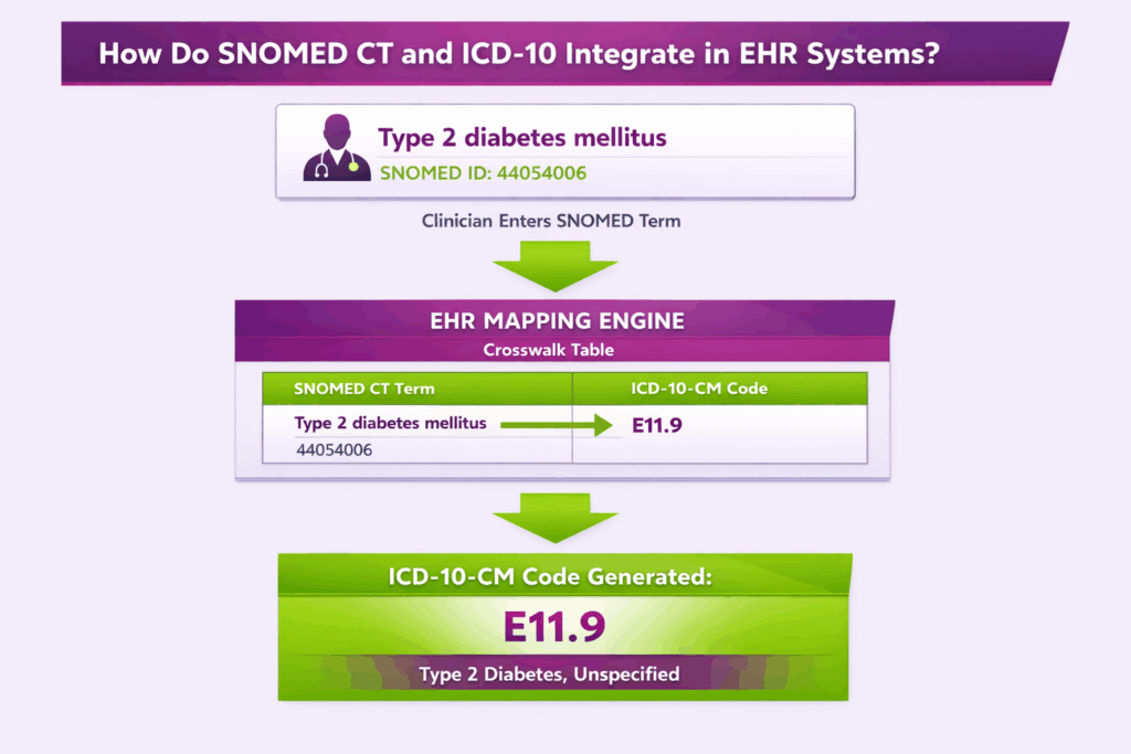 SNOMED CT and ICD-10 integration in EHR systems