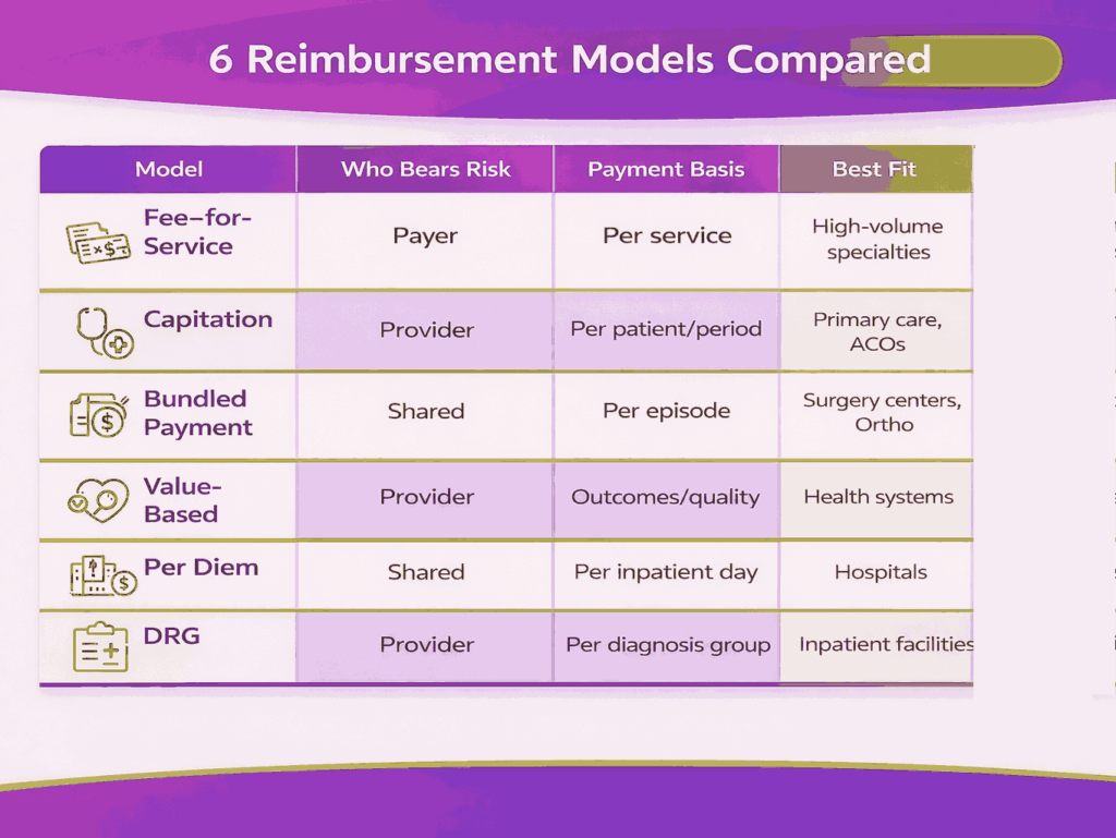 6 Reimbursement Models compared