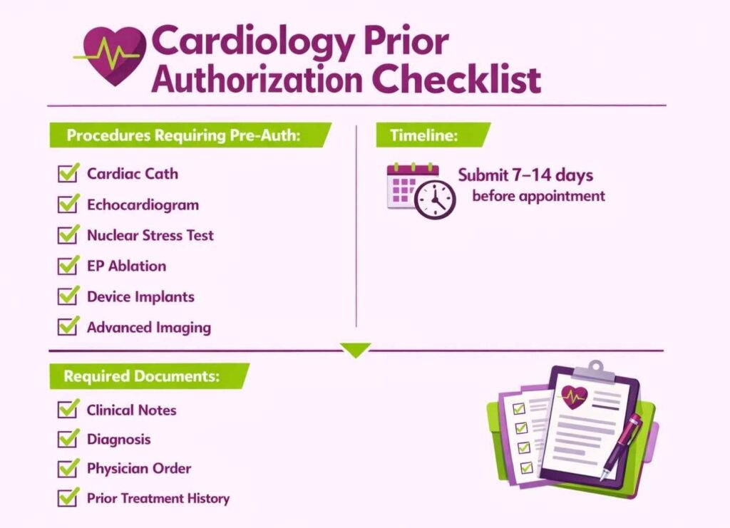 Cardiology prior autharization checklist