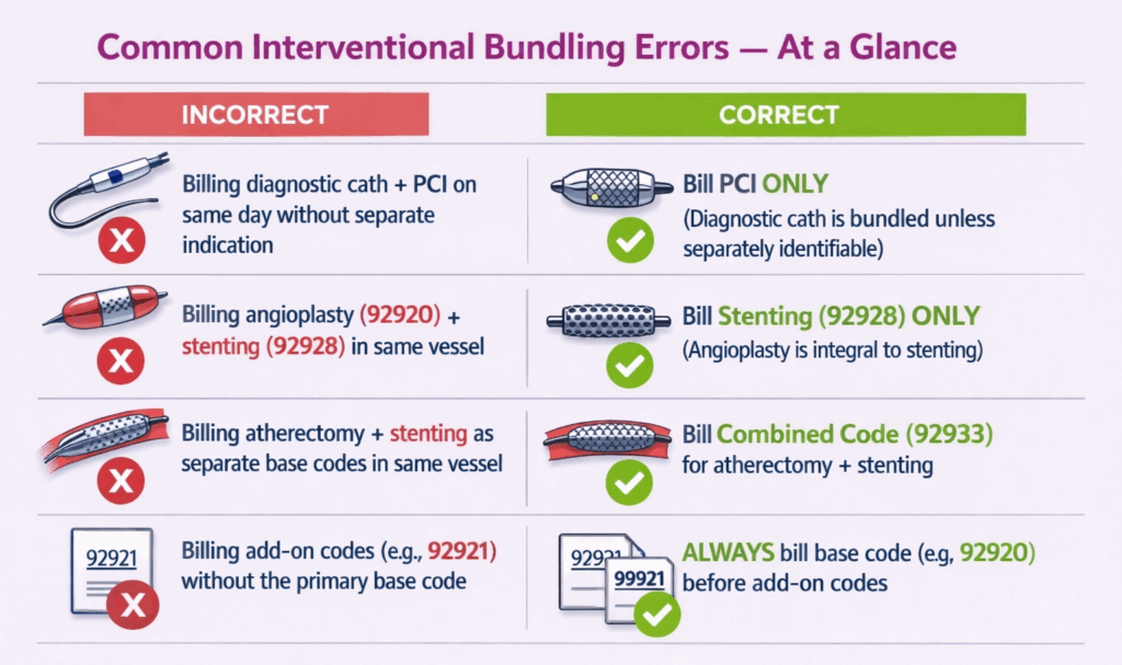 Common interventional bundling error at a glace