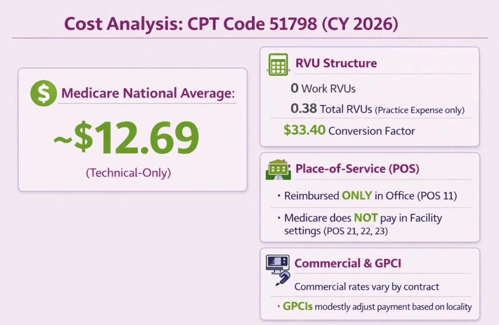 Cost analysis of CPT code 51798