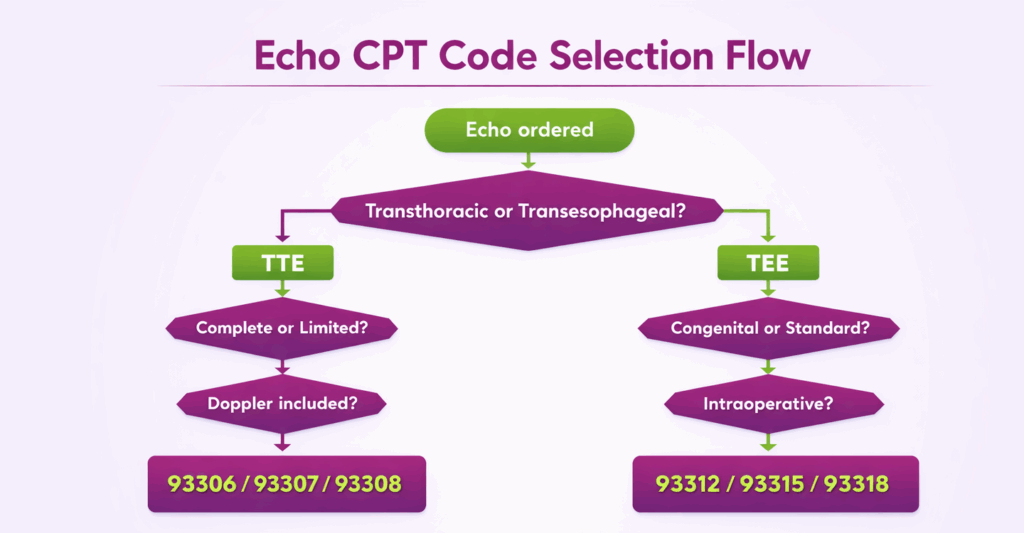 Echo CPT Codes Selection flow
