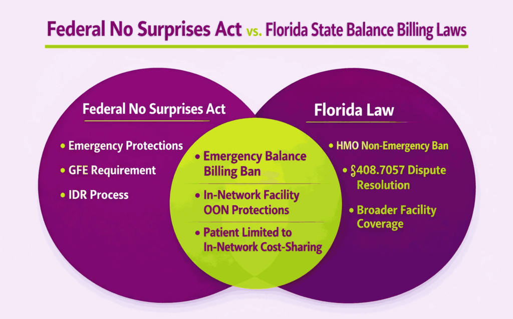 Federal No surpries vs Florida billing laws