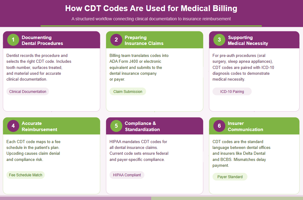 Image explaining how CDT codes are used for medical billing