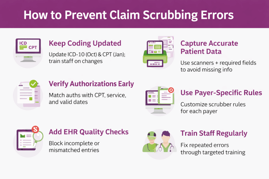 How to prevent claim scrubbing errors