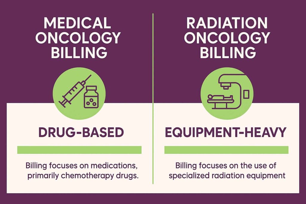 Medical oncology billing vs radiation oncology billing