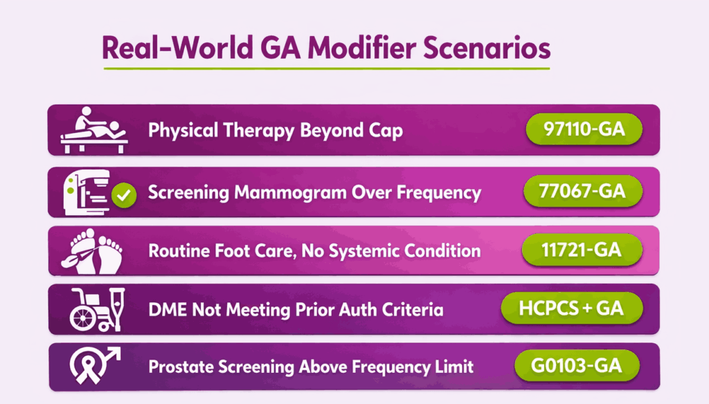 Real world GA modifier Scenarios