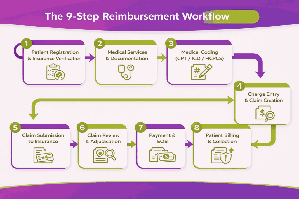 9 steps Reimbursement workflow