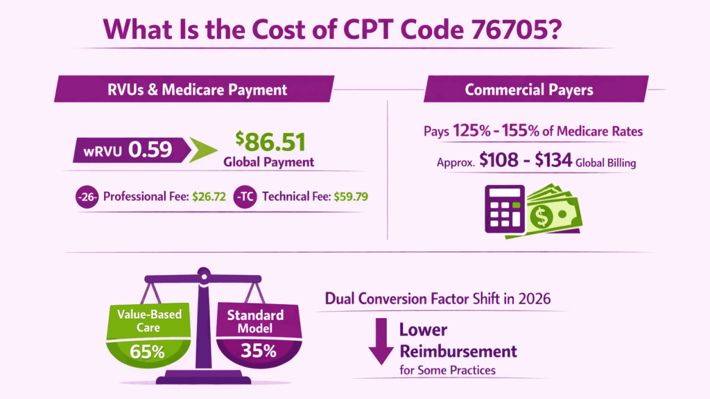 Cost of CPT Code 76705