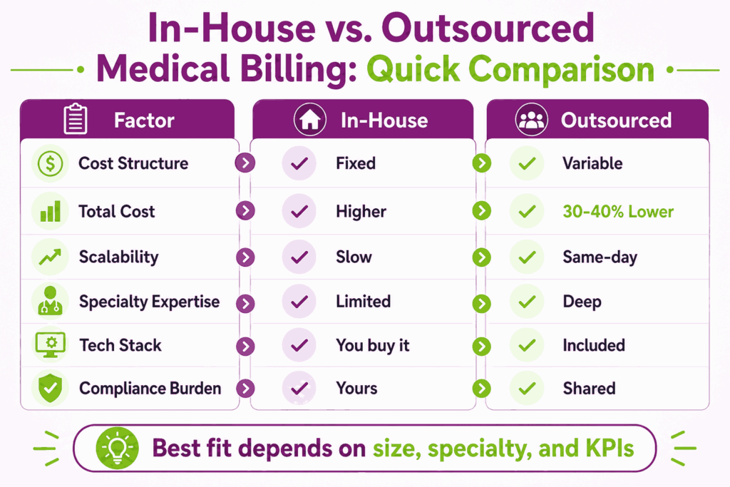 in house vs outsourced medical billing comparison