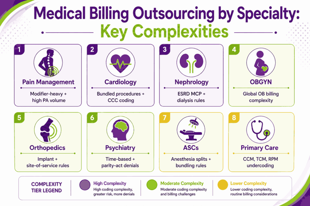 key complexities in outsourcing medical billing for different specialties