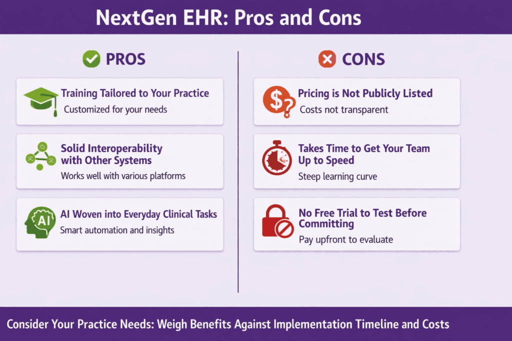 Nextgen EHR pros and cons