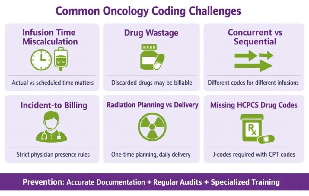 common oncology coding challenges