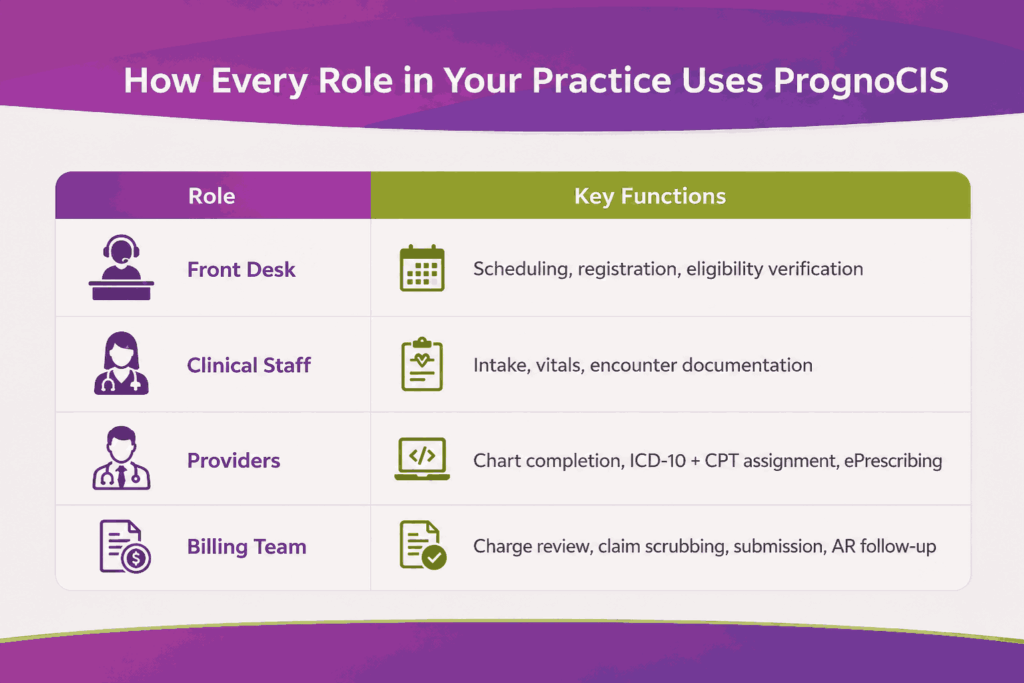 How different practice roles use prognocis