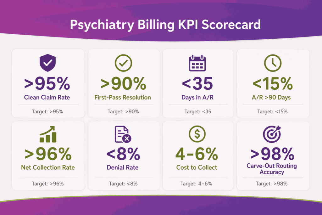 Psychiatry Billing KPI Scorecard