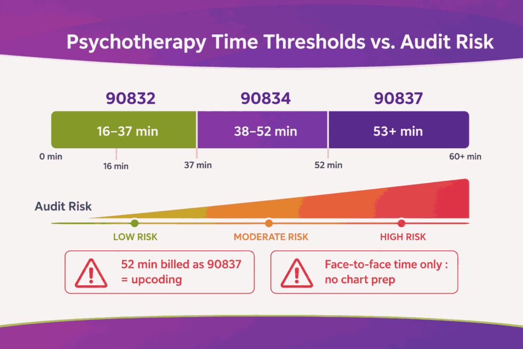 Psychotherapy time thresholds vs Audit Risk