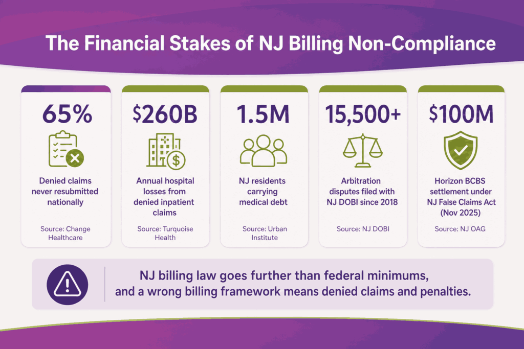 Financial Stakes of NJ Billing non-compliance
