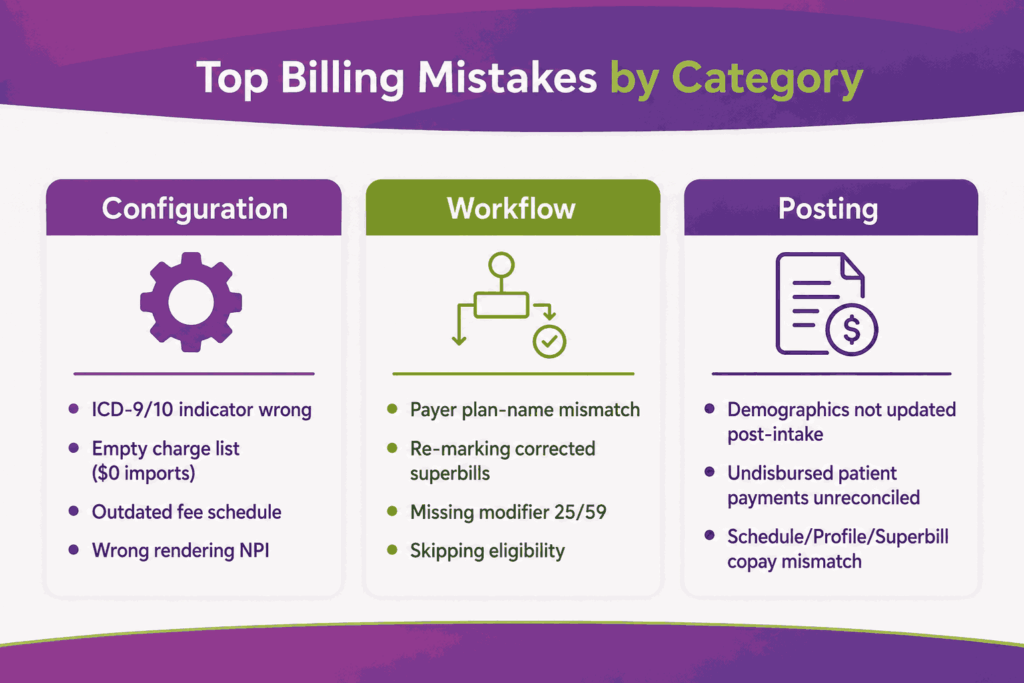 Top billing mistakes by category