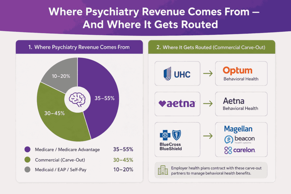 Where Psychiatry Revenue Comes From and where it gets routed