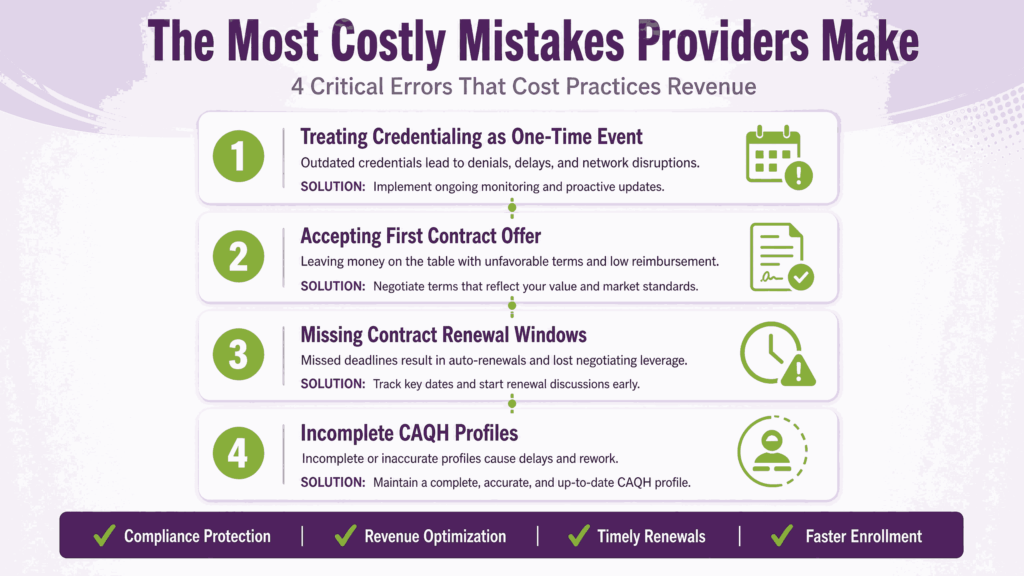 costly mistakes providers make while credentialing