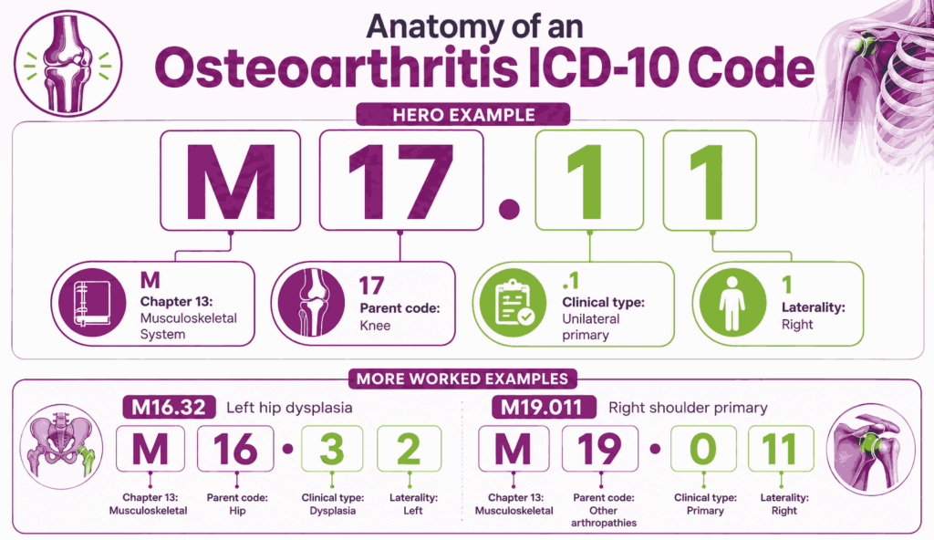 Anatomy of an Osteoarthritis ICD-10 Code Range
