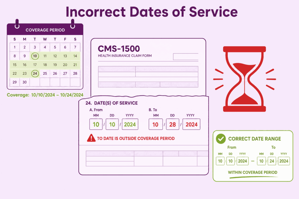 Incorrect or Missing Dates of Service in Field 24A