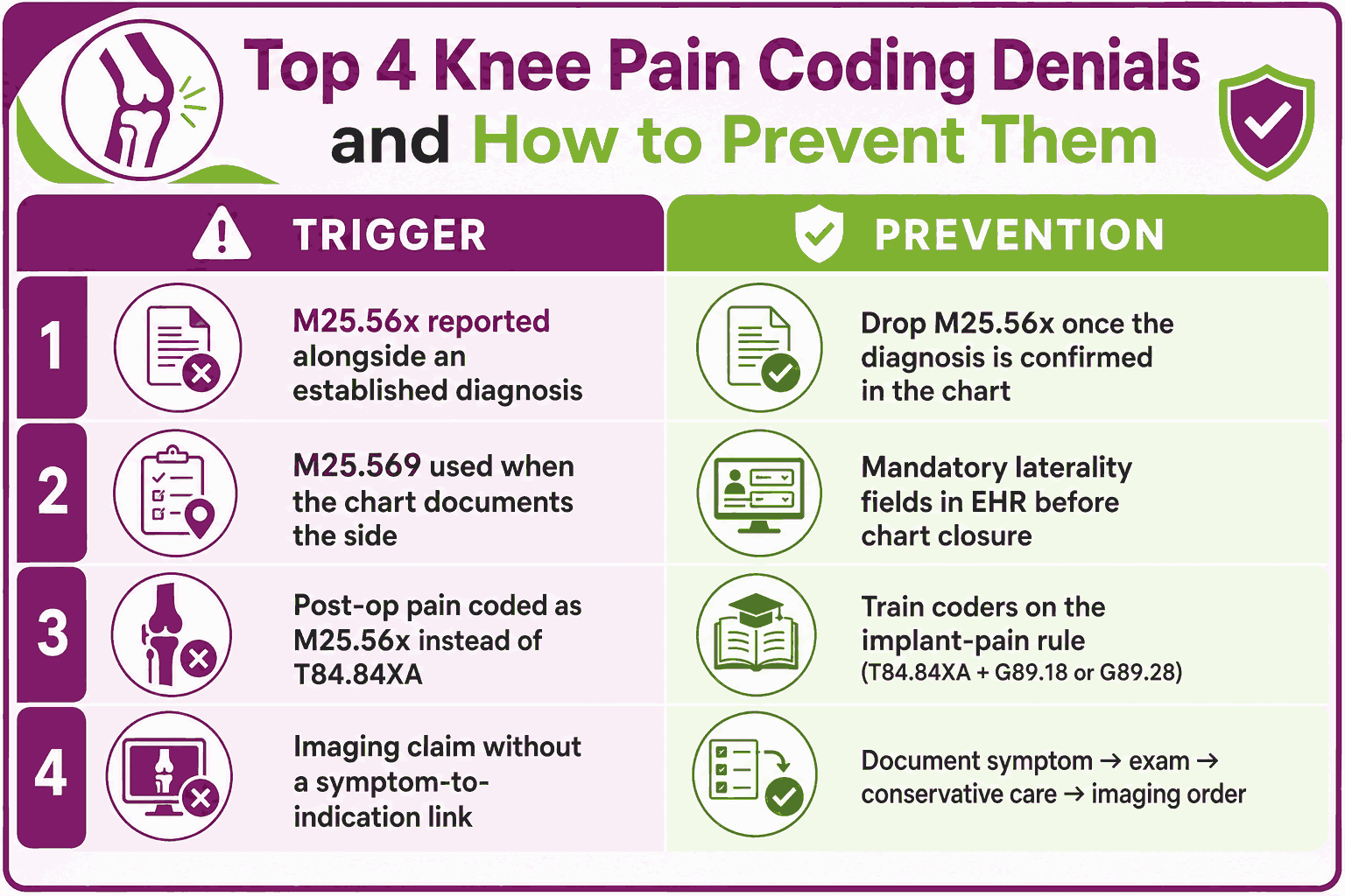 Knee Pain ICD-10 Codes (M25.56x): 2026 Coding Guide