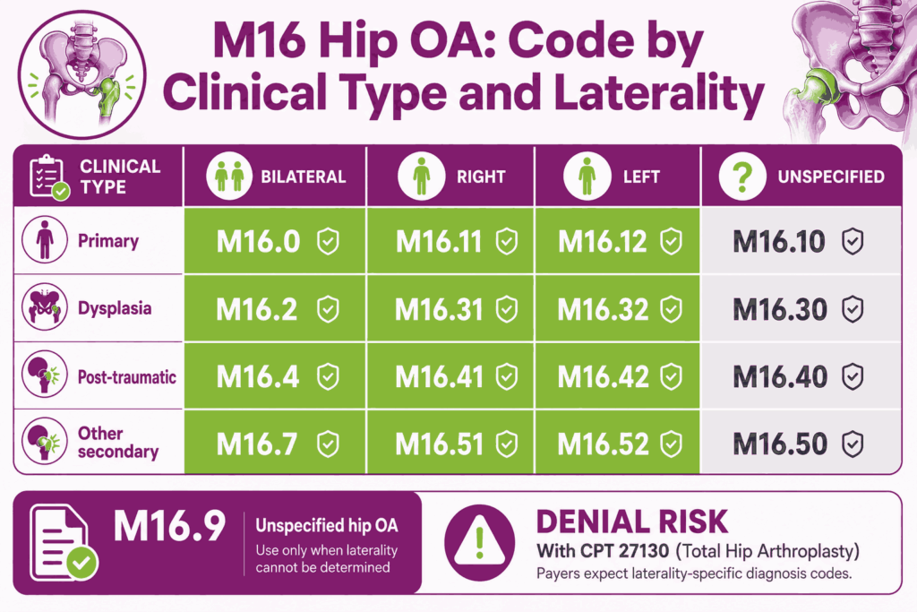 M16 Codes for Osteoarthritis of the Hip