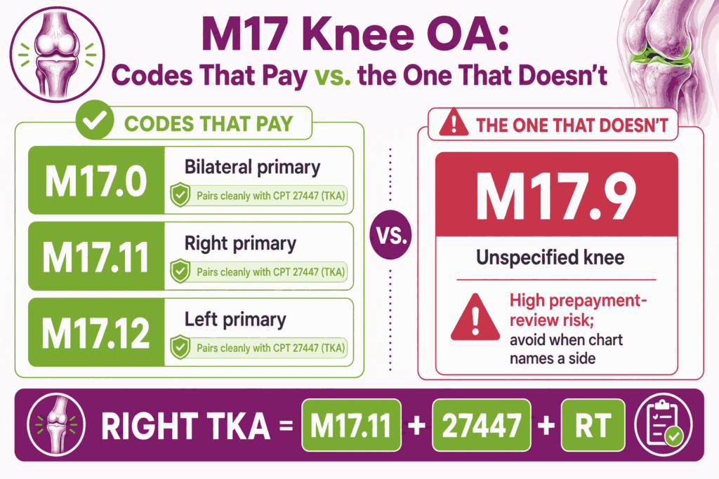M17 knee OA billable vs risk