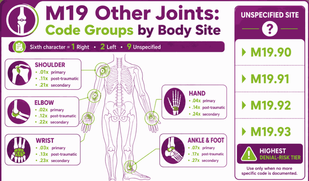 M19 other joints coding group by body site