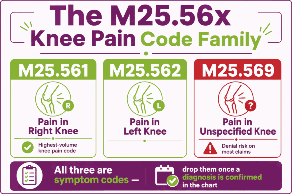 M25.56x knee pain code family