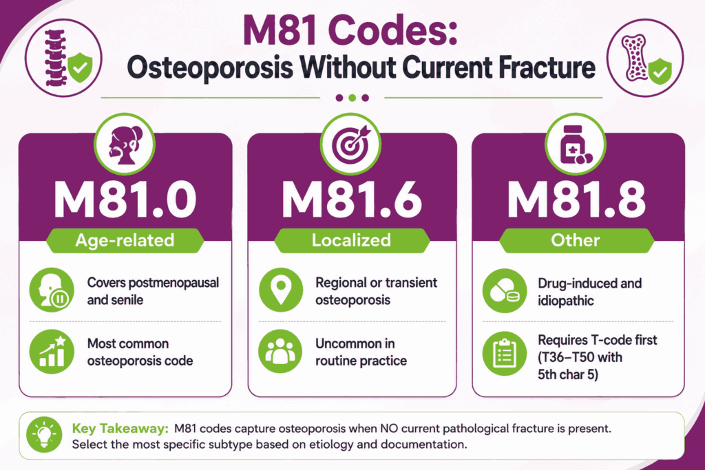m81 osteoporosis without current fracture codes