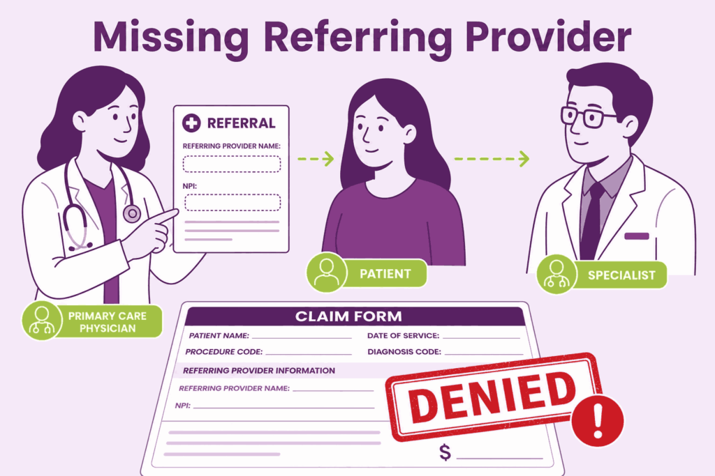 missing referring provider Information in Fields 17 and 17a/17b
