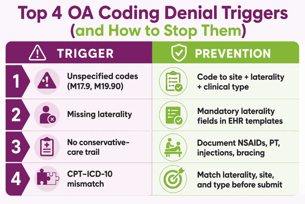 OA coding top denial triggers and how to stop them