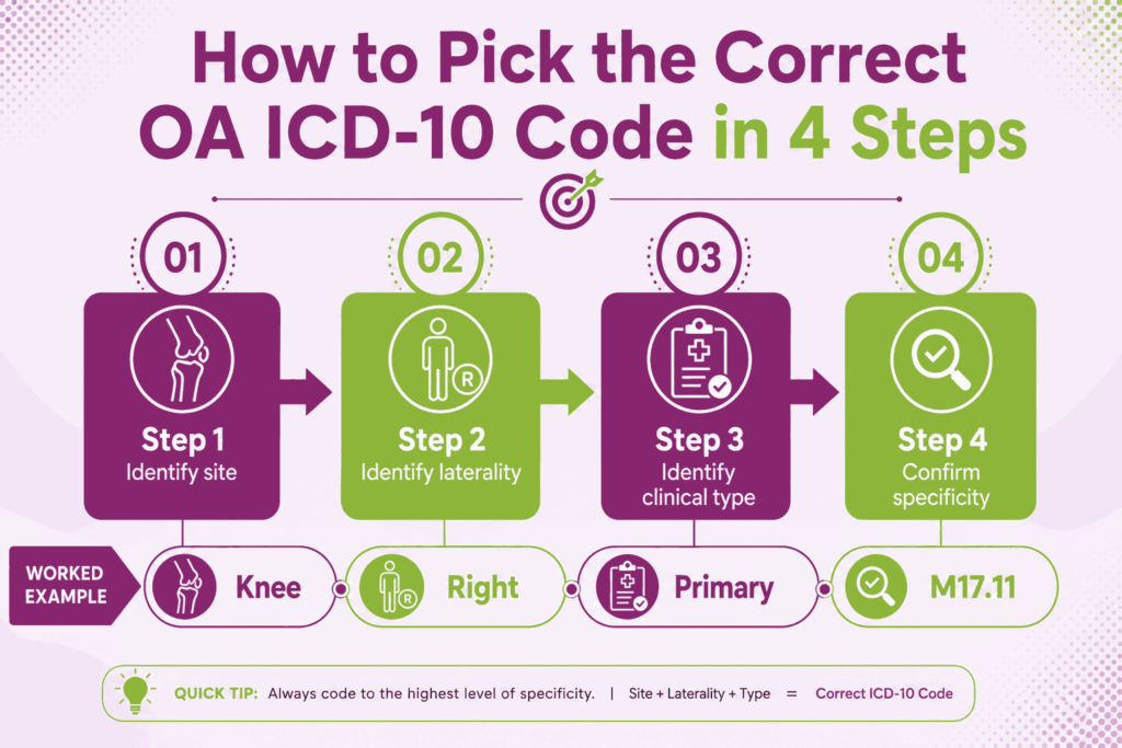 how to pick the correct Osteoarthritis ICD-10 Code