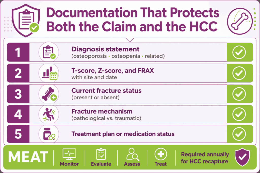 osteoporosis documentation the both claim meat checklist