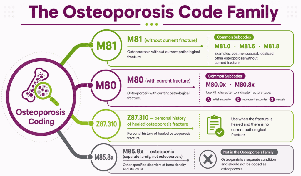 osteoporosis icd 10 code family tree