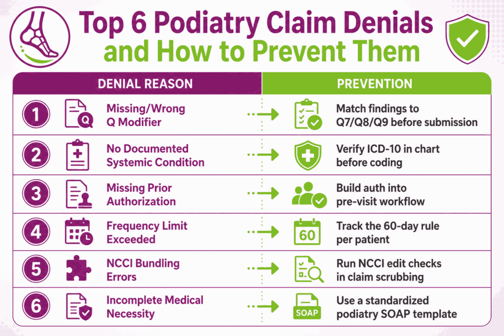 top podiatry denial reasons and how to prevent them