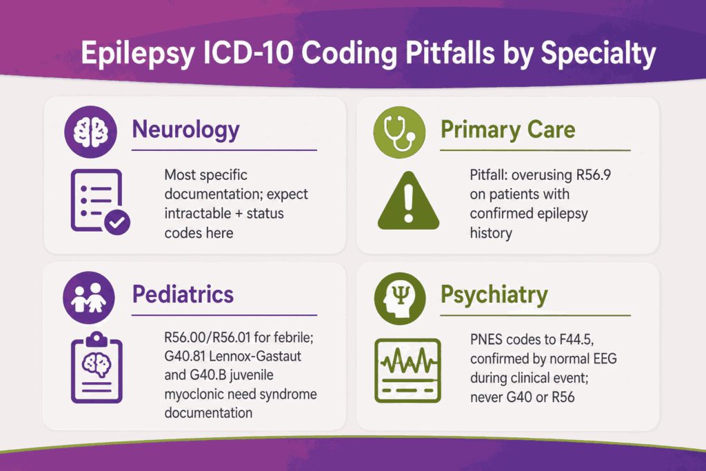 Epilepsy ICD-10 coding pitfalls by specialty