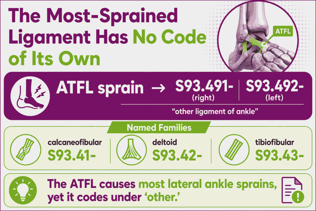 ATFL Sprain code variations for both feet