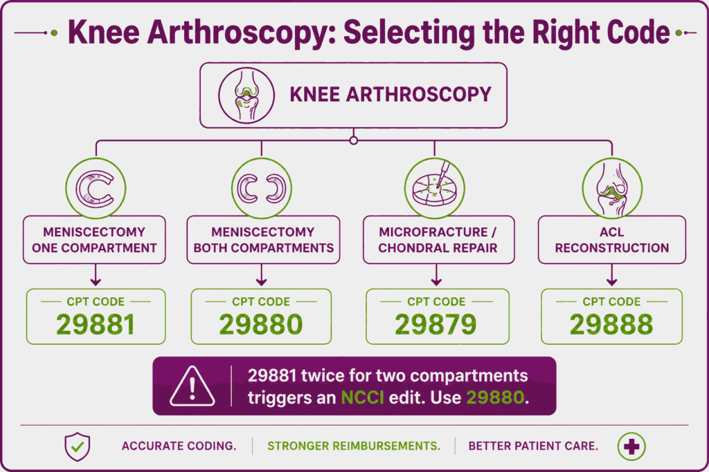 selecting the right code for knee arthroscopy