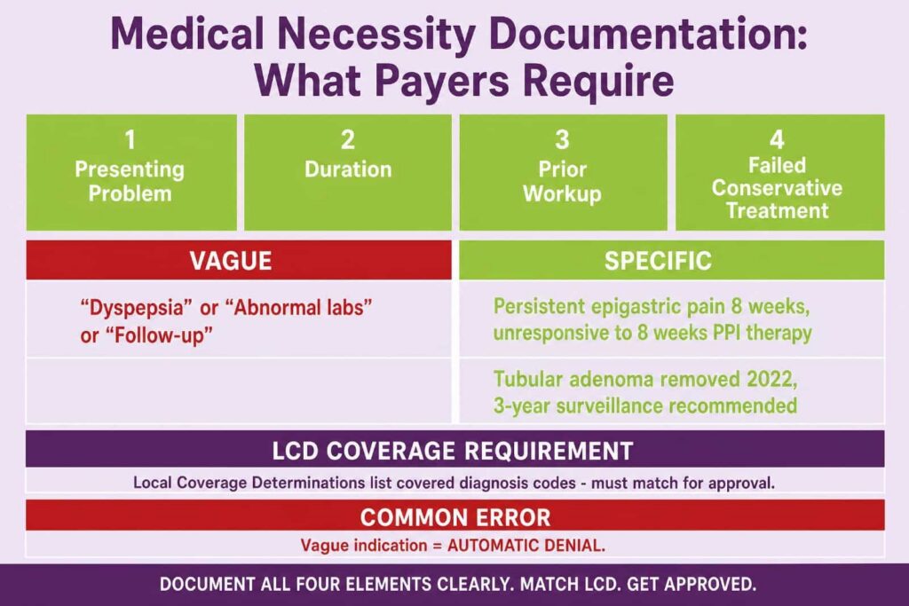 Medical Necessity Documentation for gastroenterology