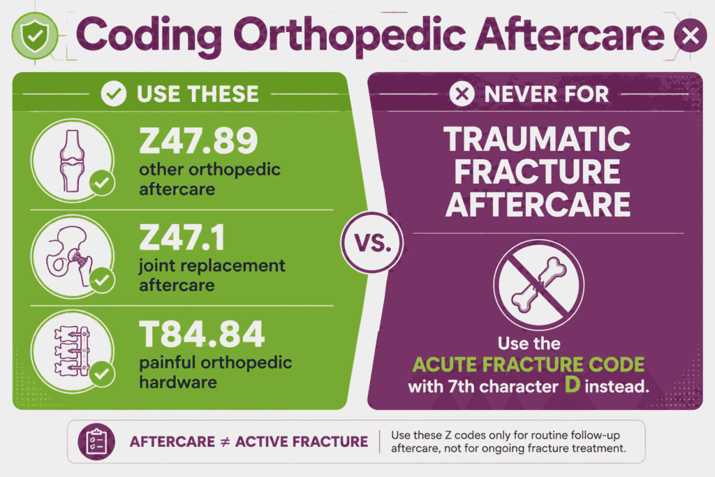 Orthopedic aftercare z codes