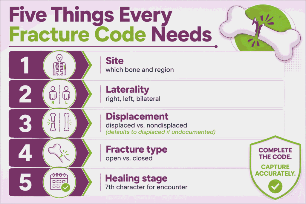 Orthopedic fracture coding elements