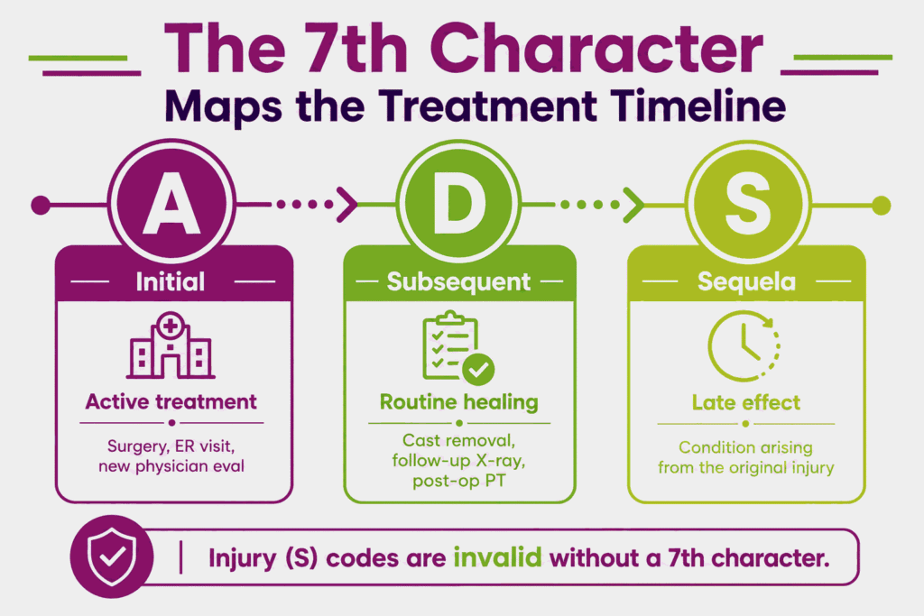7th character of maps the treatment timeline A, D, and S