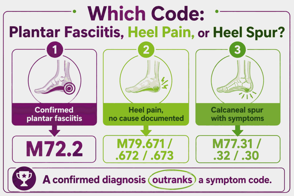 coding rules for bilateral heel pain